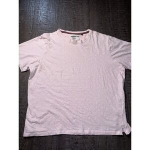 International Report Mens XL Pink Flamingo Embroidered‎ Slub Jersey T-Shirt